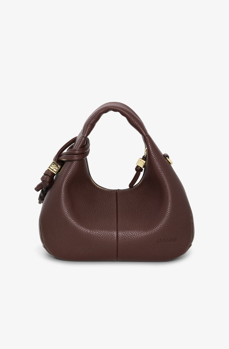 GANNI - Taske - Chicory Coffee Brown - Mini Hobo A7102 (Bemærk Preorder)