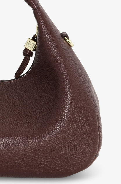 GANNI - Taske - Chicory Coffee Brown - Mini Hobo A7102 (Bemærk Preorder)