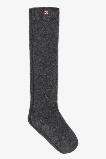 Ganni - Knæstrømper - Dark Grey Wool - High Socks