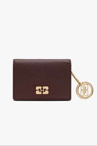 GANNI - Pung - Chicory Coffee - Card Holder With Flap A7279