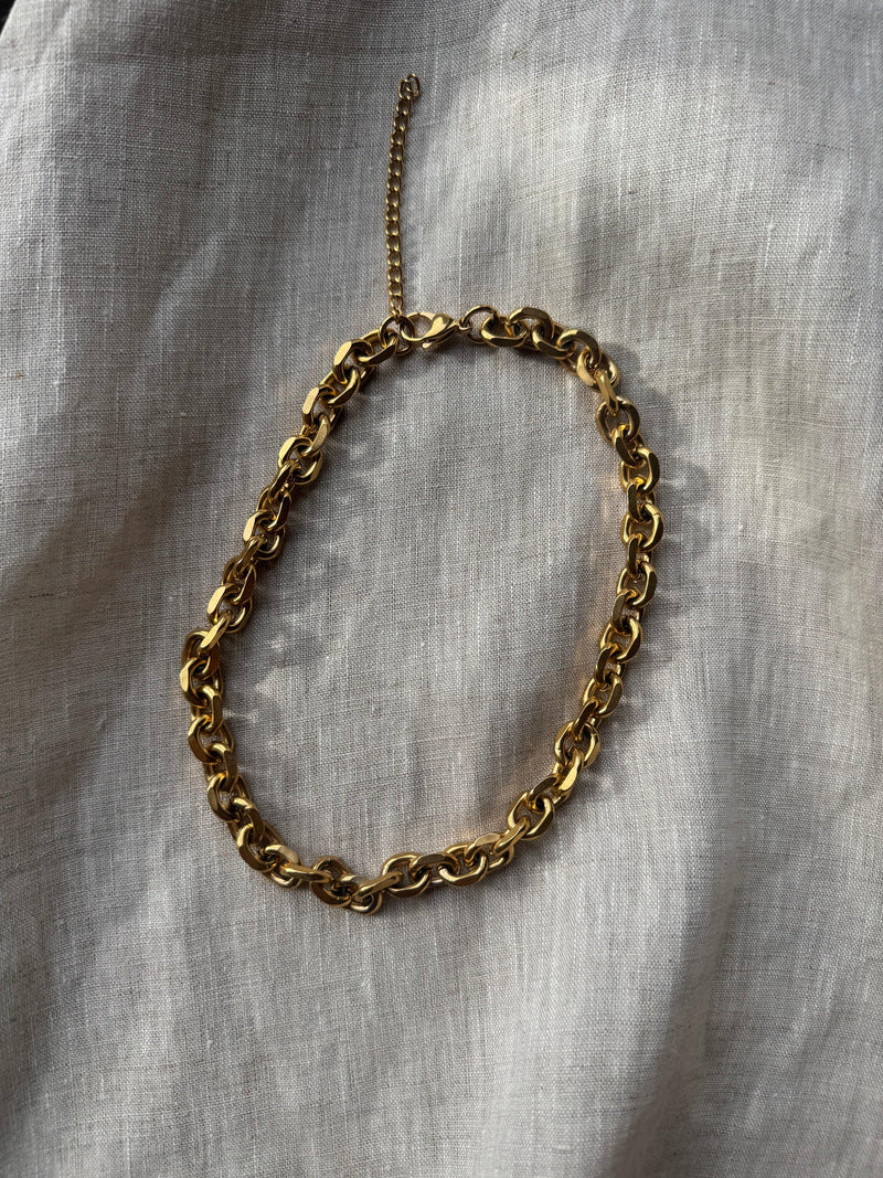 Andcopenhagen Jewelry - Halskæde - 18 karat guldbelagt rustfri stål- Bred Chunky Chain Maya