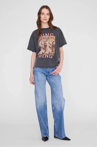 Anine Bing - T-shirt - Washed Black - Cade tee Tiger Bing