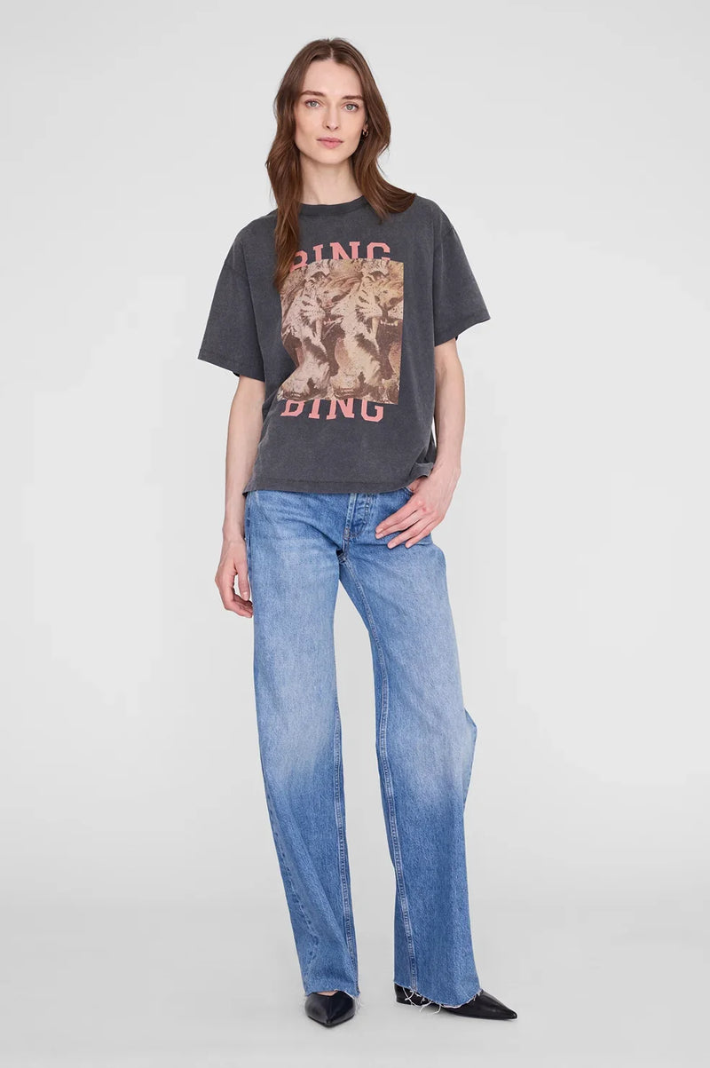 Anine Bing - T-shirt - Washed Black - Cade tee Tiger Bing