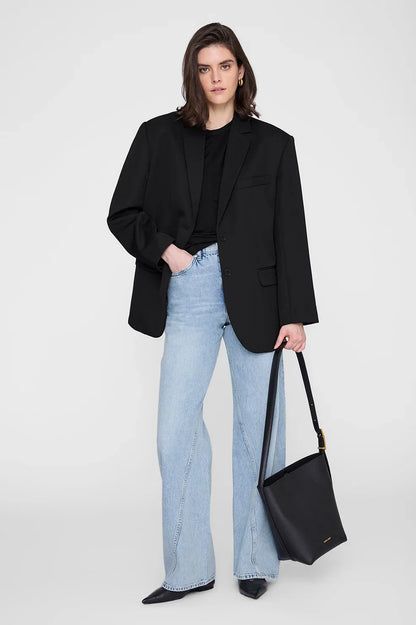 Anine Bing - Taske - Black - Elly Medium Bucket Bag Grained Leather