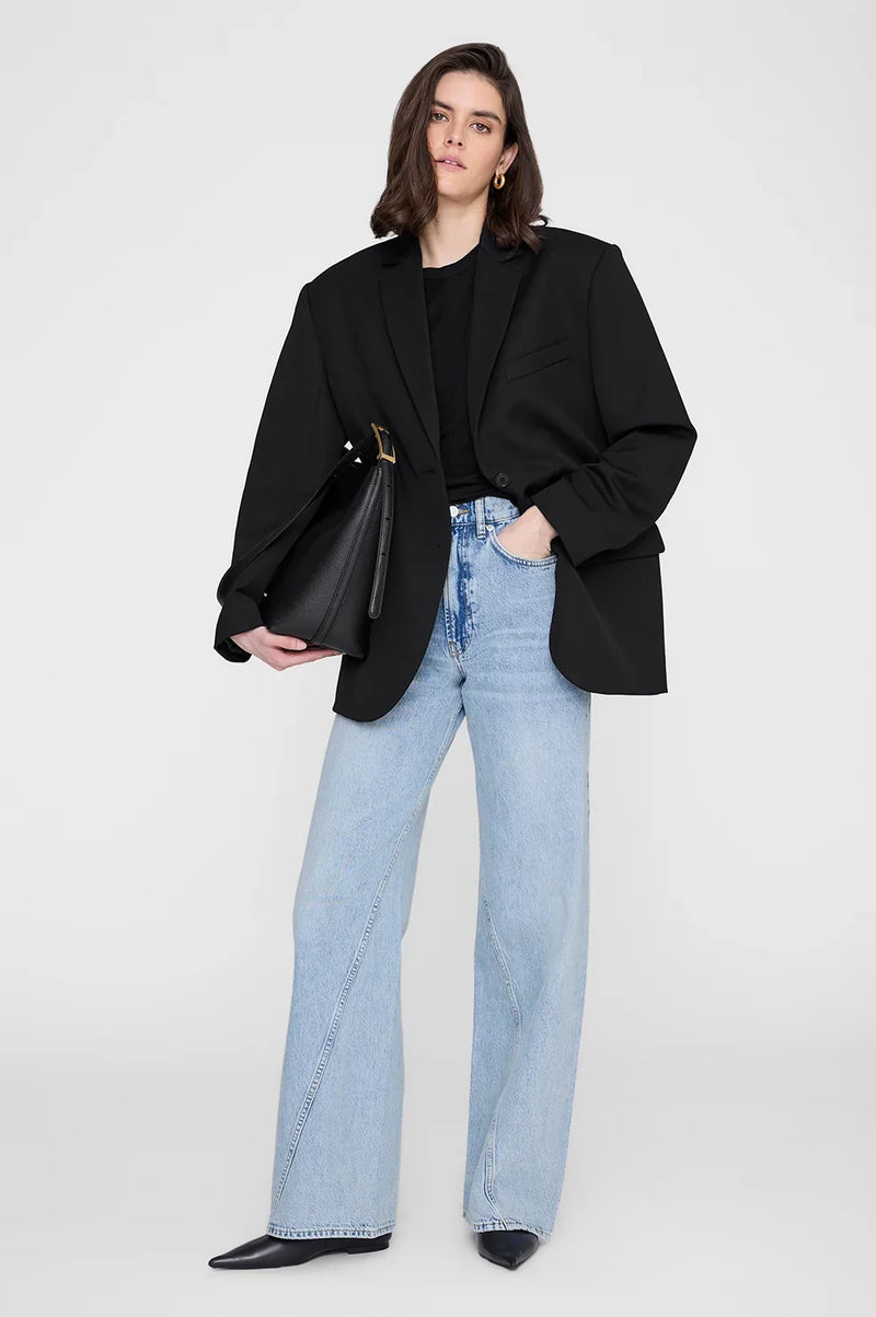 Anine Bing - Taske - Black - Elly Medium Bucket Bag Grained Leather
