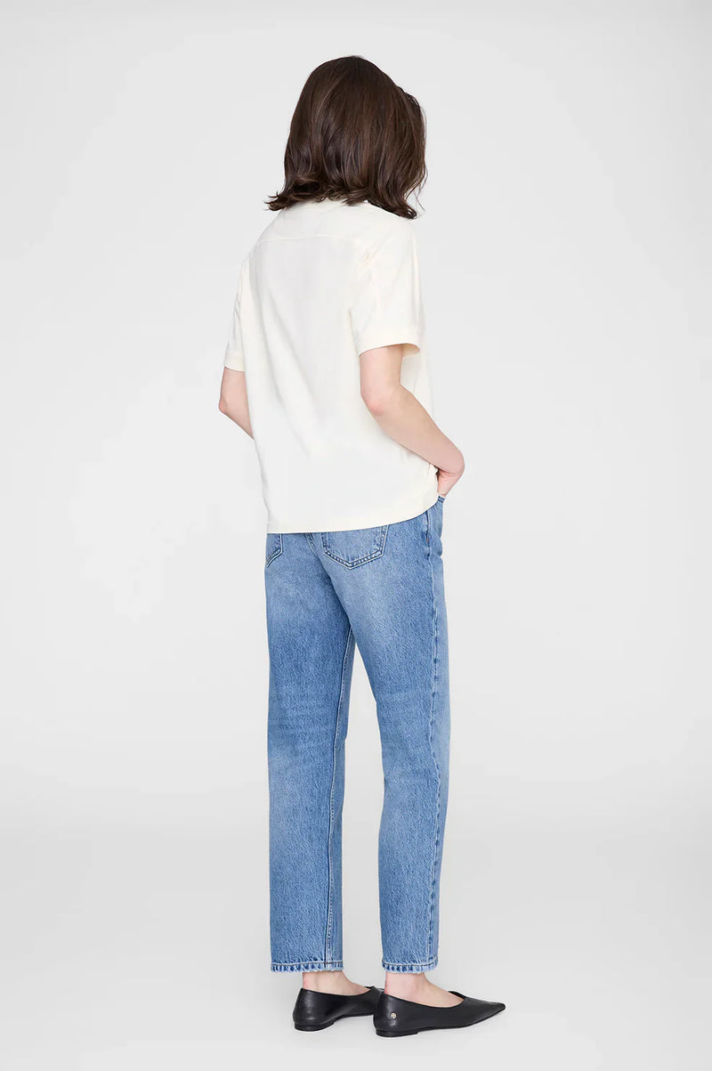 Anine Bing - T-shirt - Washed Cream - Jaylin Collegiate