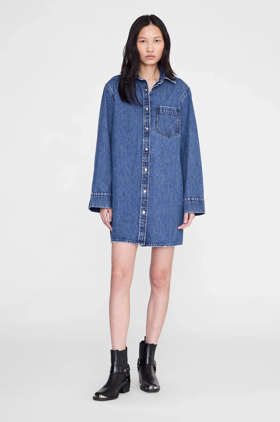 Anine Bing - Denimkjole - Freshwater Blue - Mary Dress Lone Sleeve