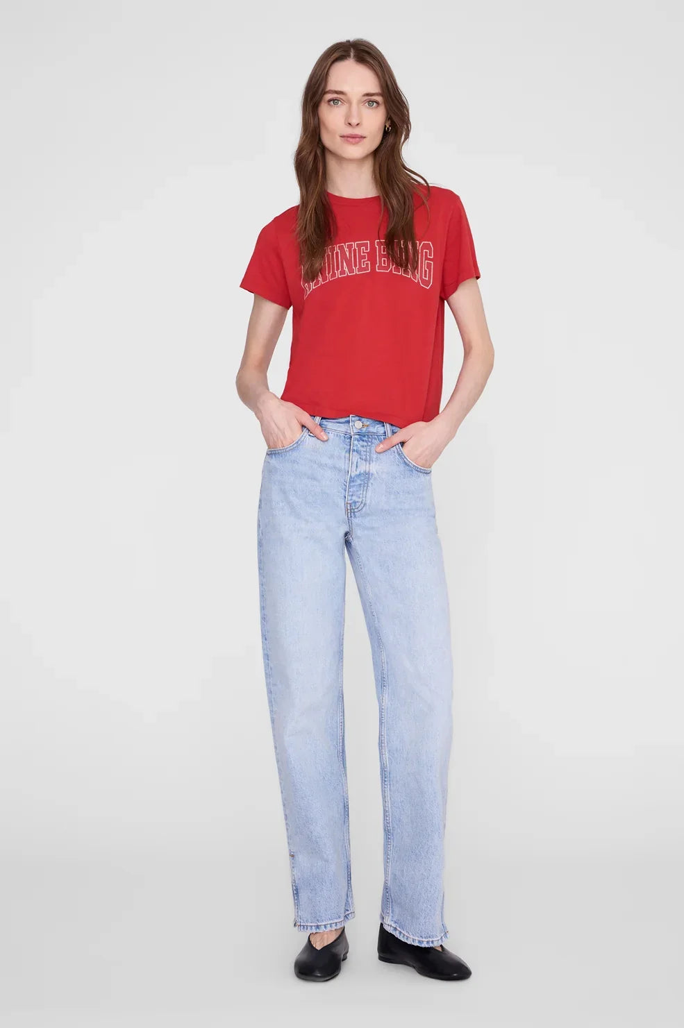 Anine Bing - T-shirt - Tango Red - Shelley Tee