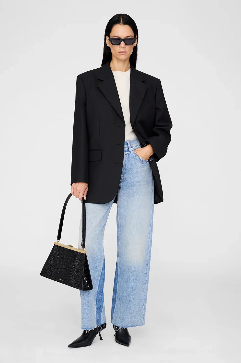 Anine Bing - Taske - Black Embossed - Anine Bag