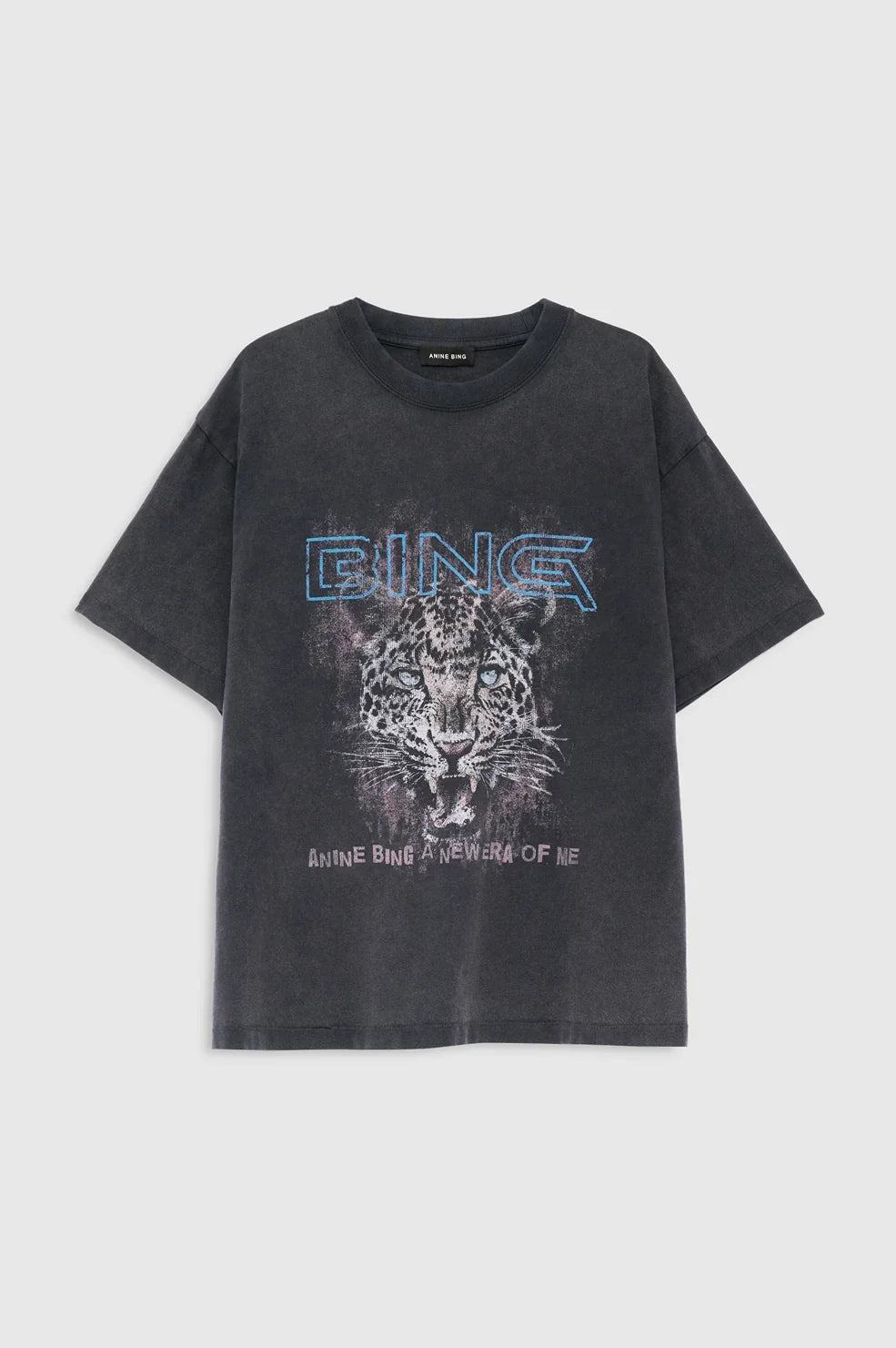 Anine Bing - T-shirt - Washed Black - Cade Tee Leo Muse