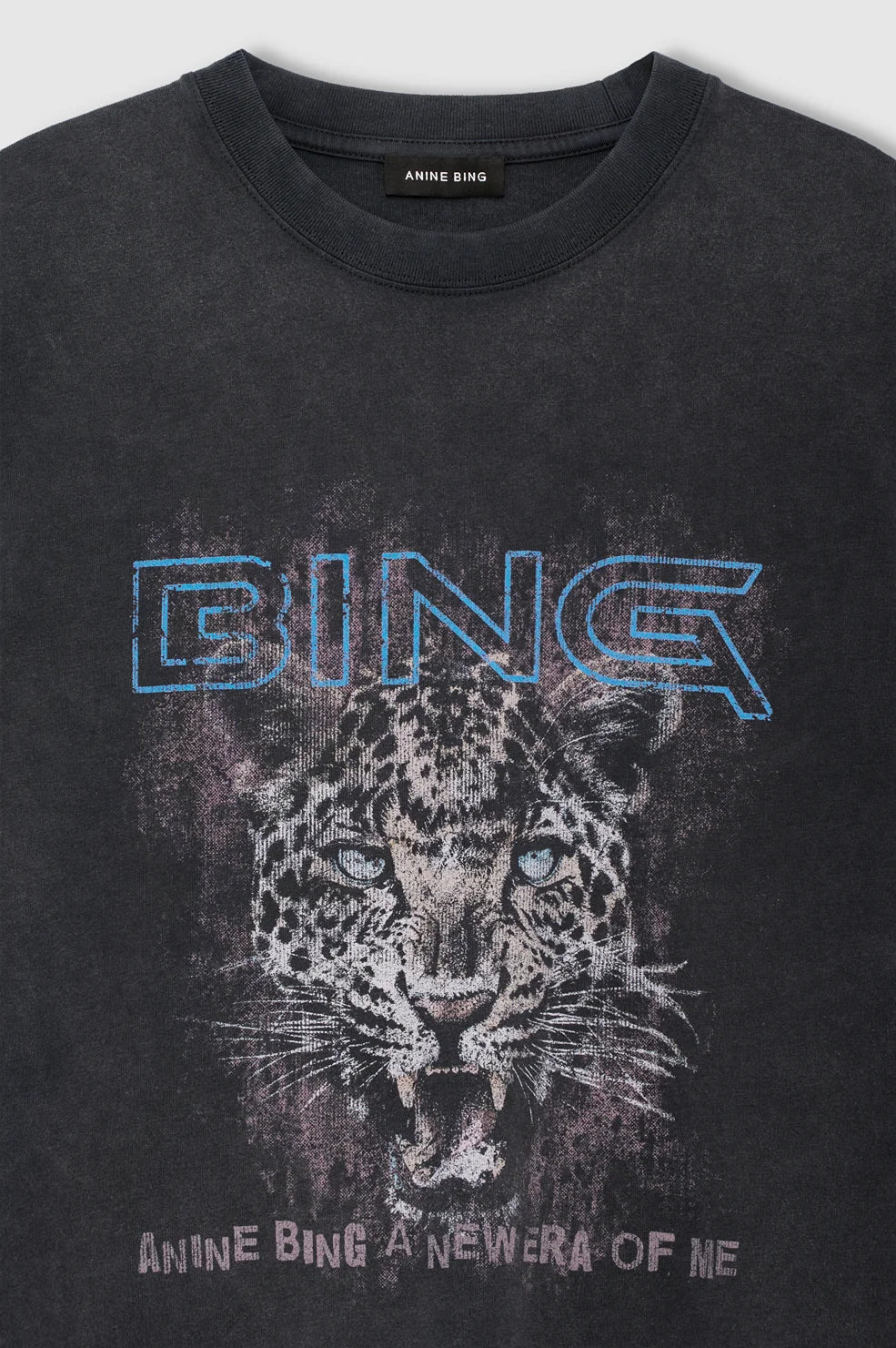 Anine Bing - T-shirt - Washed Black - Cade Tee Leo Muse
