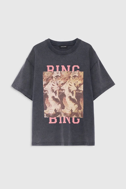 Anine Bing - T-shirt - Washed Black - Cade tee Tiger Bing