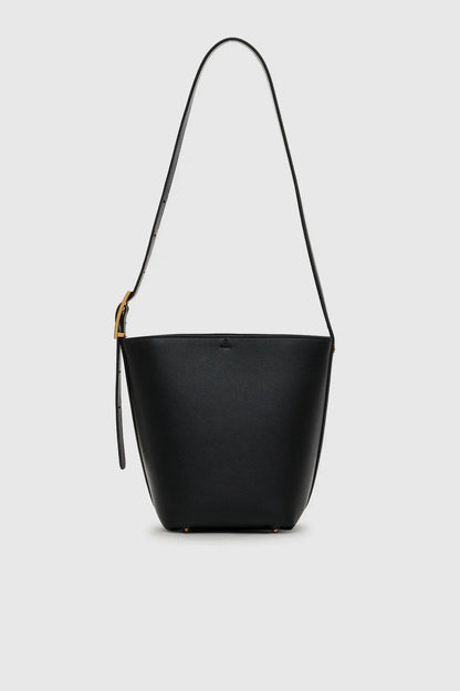 Anine Bing - Taske - Black - Elly Medium Bucket Bag Grained Leather
