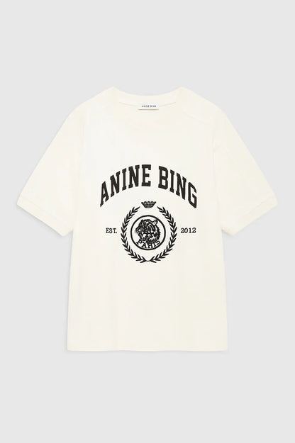 Anine Bing - T-shirt - Washed Cream - Jaylin Collegiate