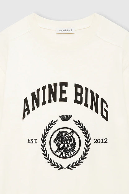 Anine Bing - T-shirt - Washed Cream - Jaylin Collegiate