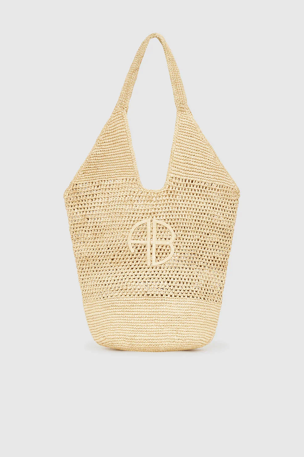 Anine Bing - Strandtaske - Natural - Leah Logo Hobo Raphia