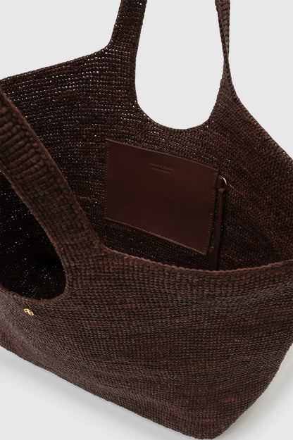 Anine Bing - Tote bag - dark Brown - Lili Tote Raffia