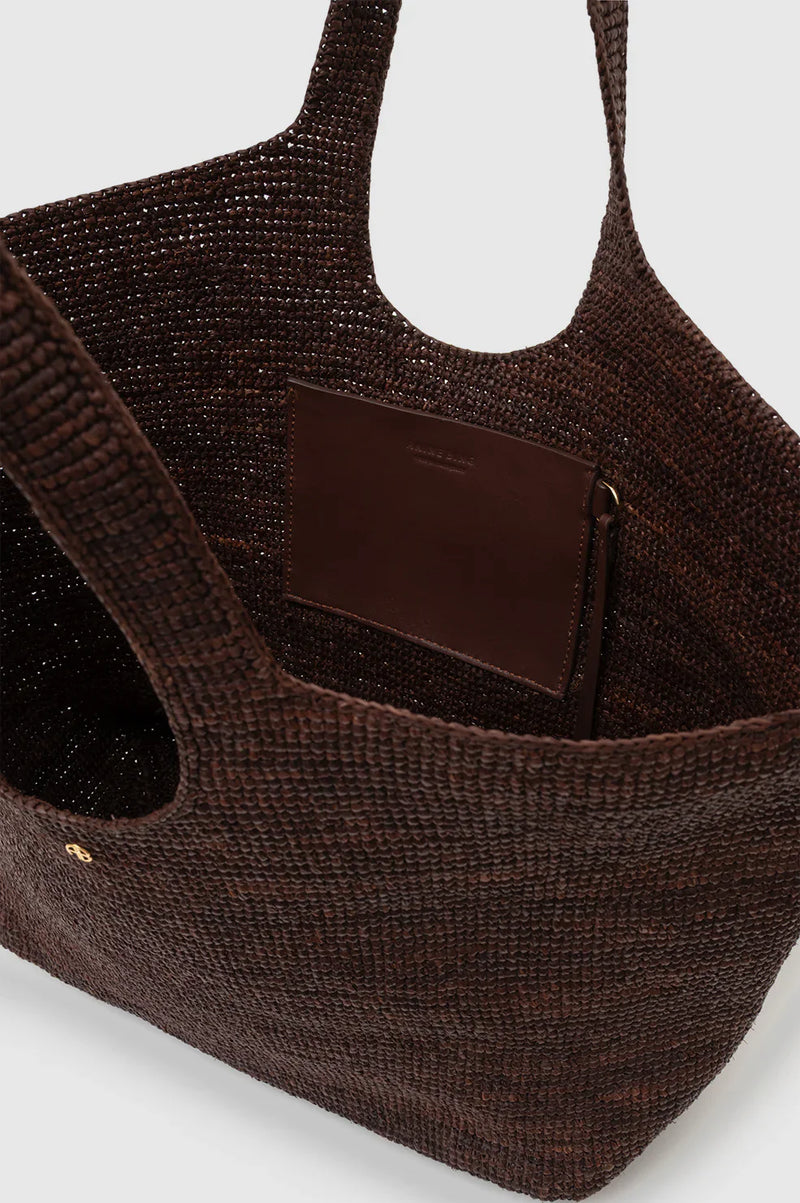 Anine Bing - Tote bag - dark Brown - Lili Tote Raffia