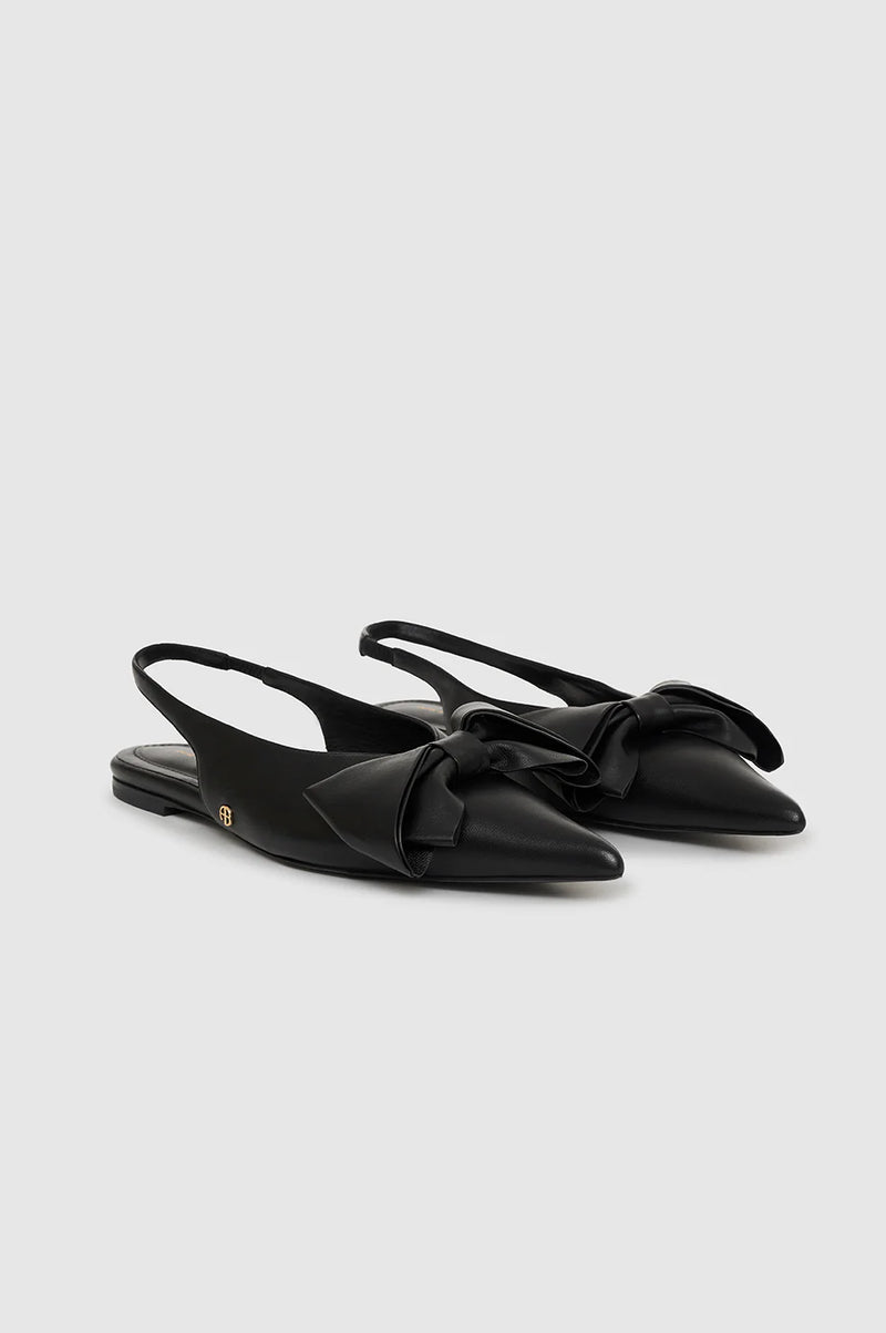 Anine Bing - Ballerina - Black - NINA SLINGBACK FLATS WITH BOW