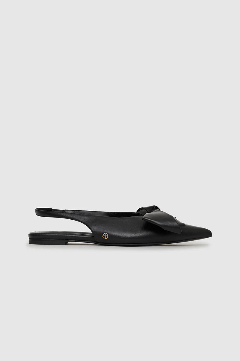 Anine Bing - Ballerina - Black - NINA SLINGBACK FLATS WITH BOW