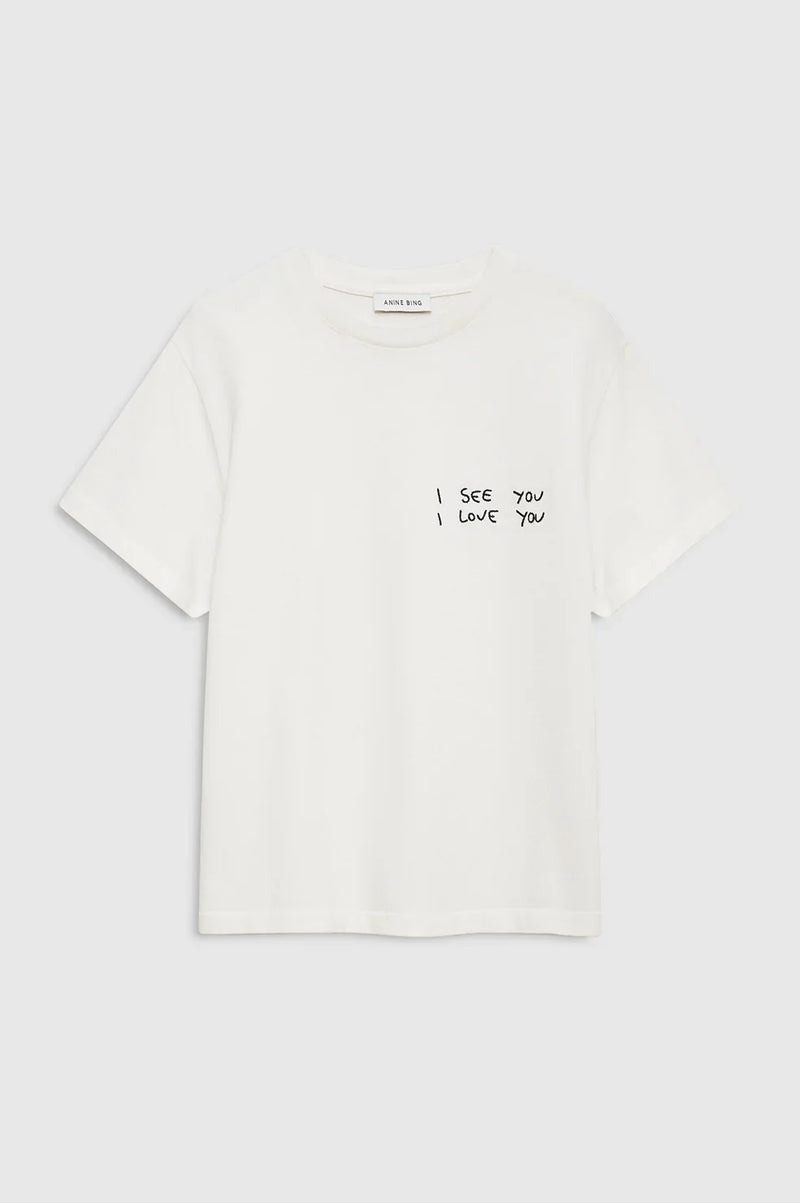 Anine Bing - T-shirt - Washed Cream - Shelley Tee