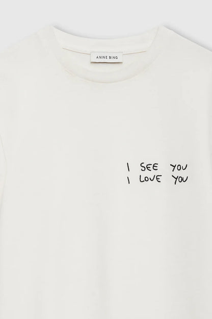 Anine Bing - T-shirt - Washed Cream - Shelley Tee
