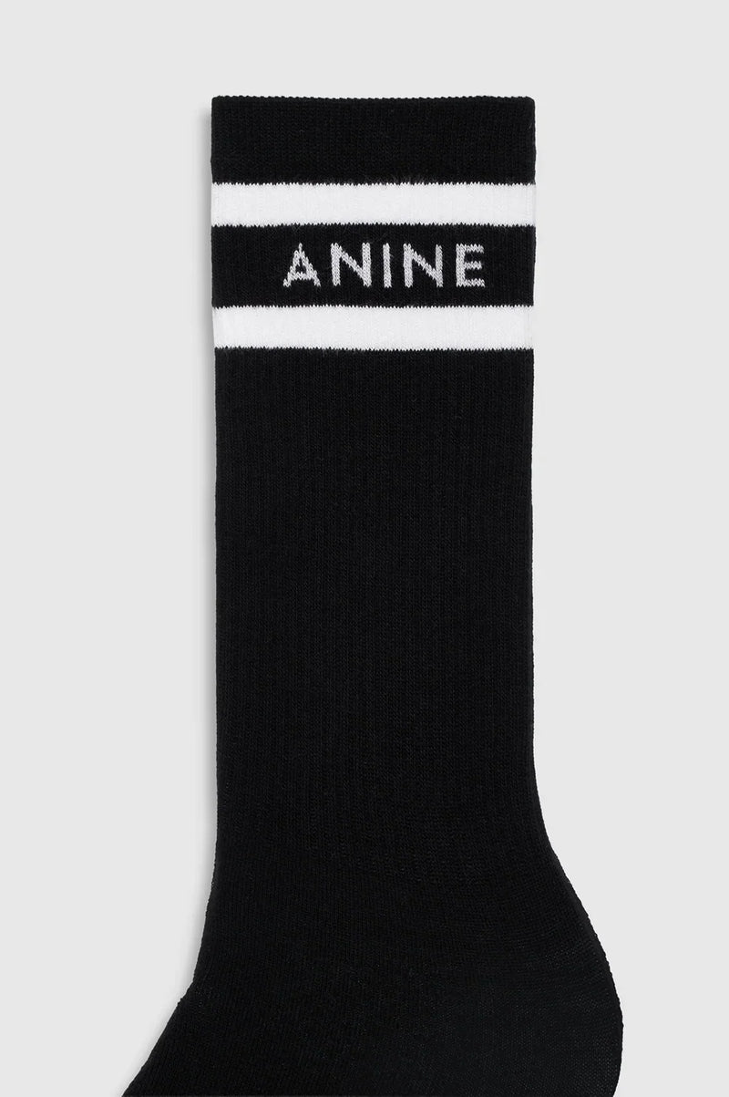 Anine Bing - Sokker - Black and White Stripe - Sully Sporty