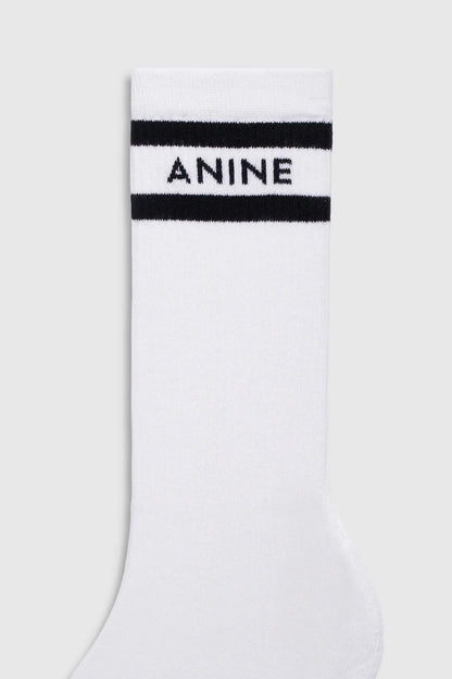 Anine Bing - Sokker - White and Black Stripe - Sully Sporty