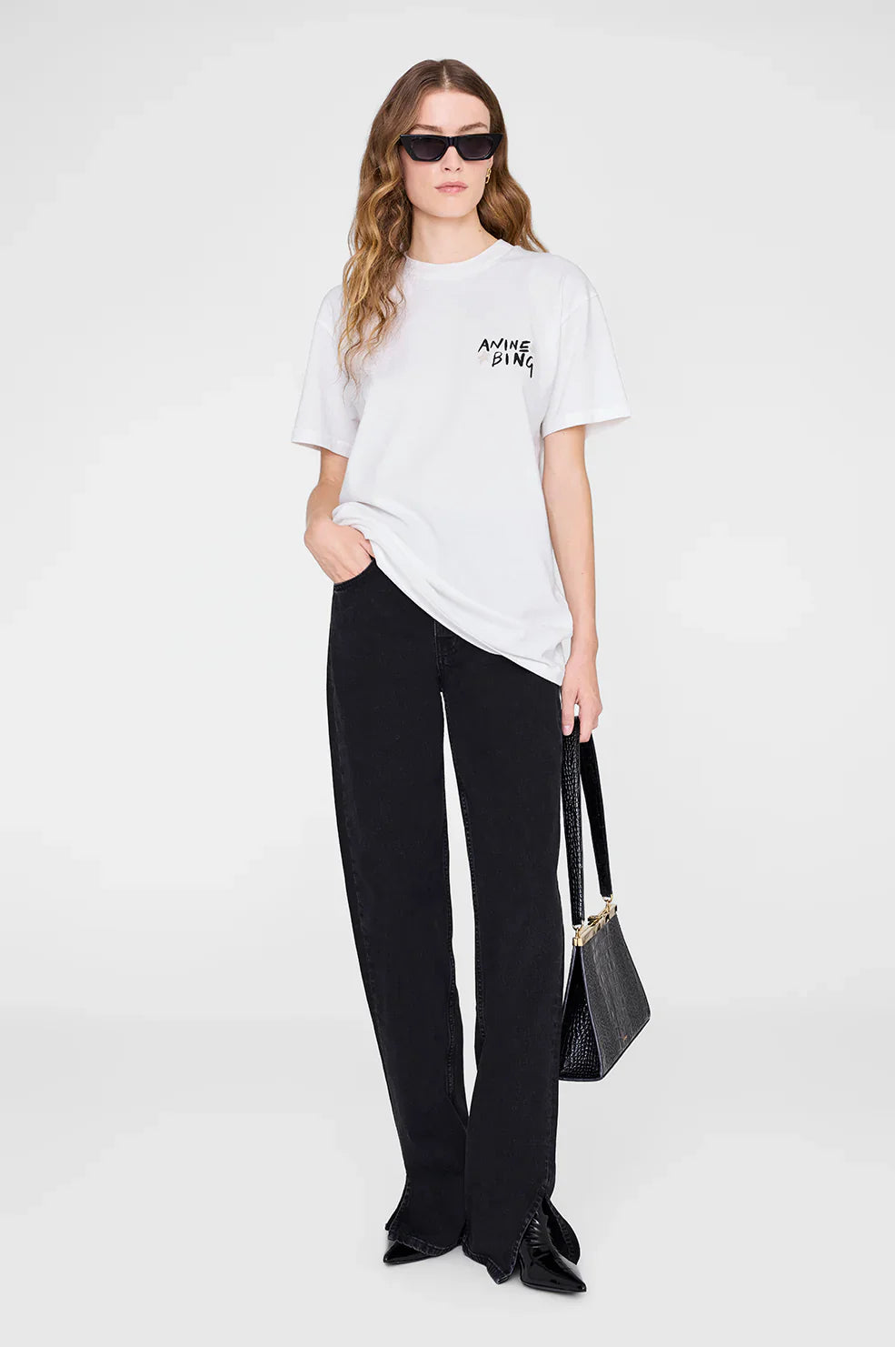 Anine Bing - T-shirt - Hvid - Walker Tee Empowerment