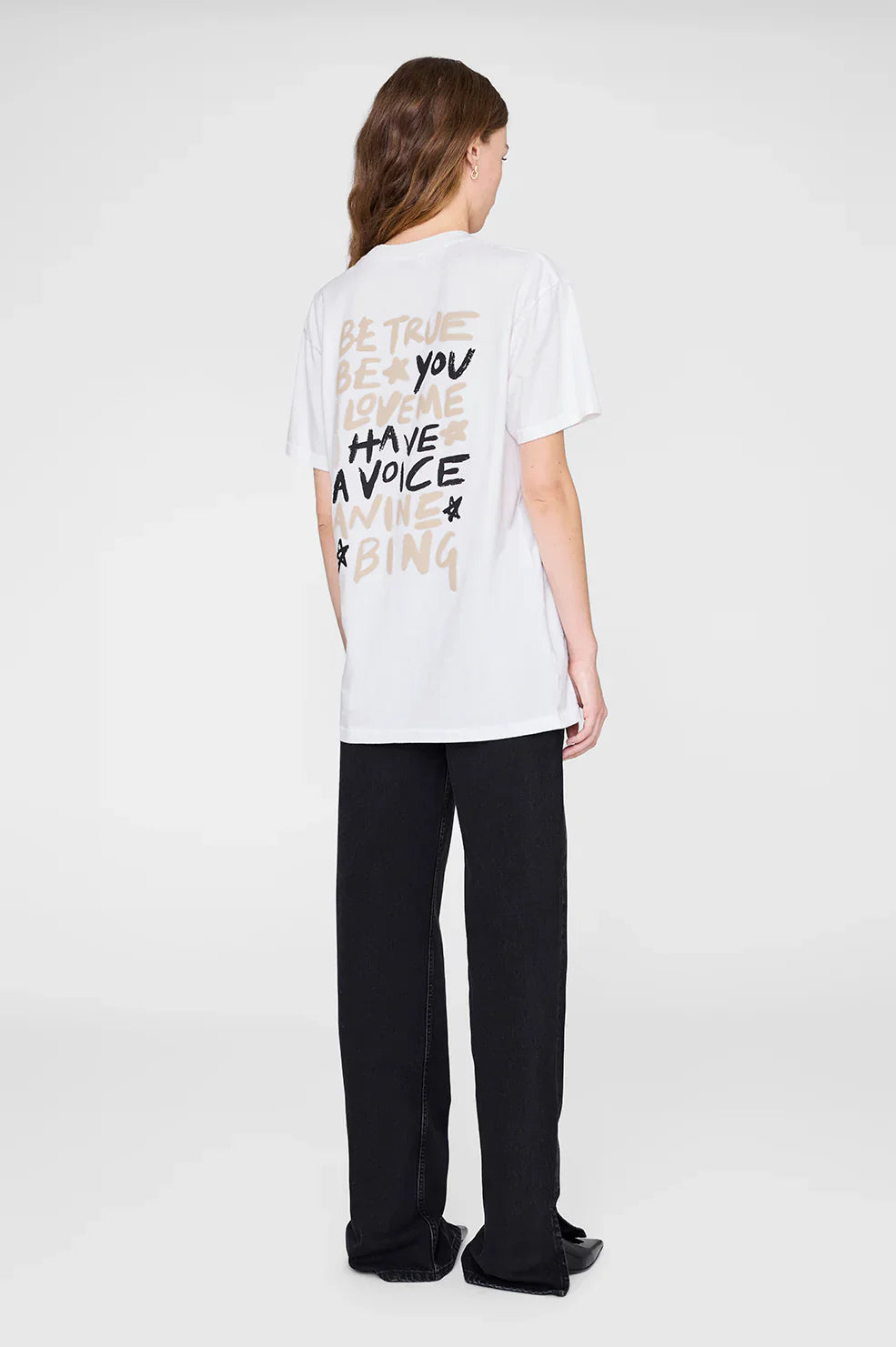 Anine Bing - T-shirt - Hvid - Walker Tee Empowerment