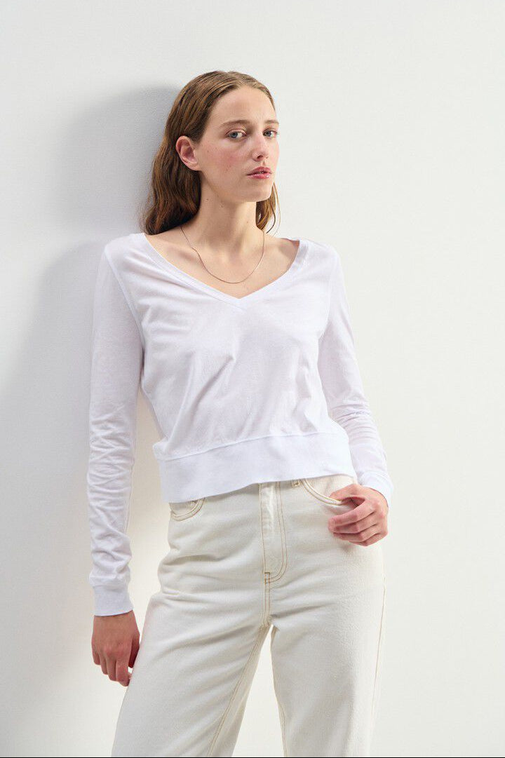 American Vintage - Langærmet T-shirt - Hvid - Apoly