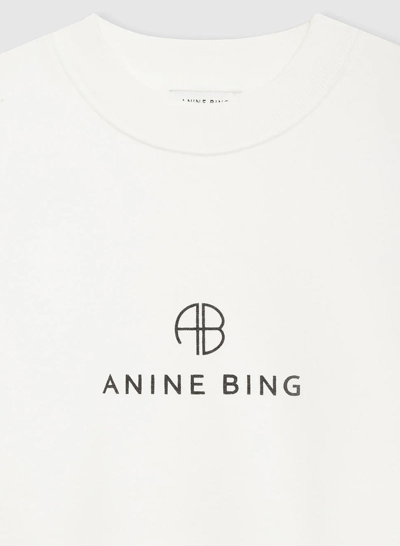 Anine Bing Jaci Sweatshirt Monogram Ivory