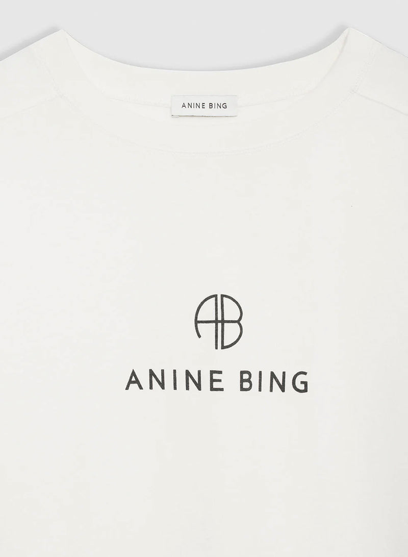 Anine Bing Jaylin Tee Monogram Ivory