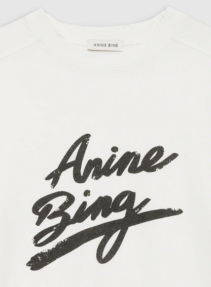 Anine Bing Jaylin Tee Signature Ivory