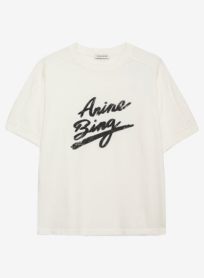 Anine Bing Jaylin Tee Signature Ivory