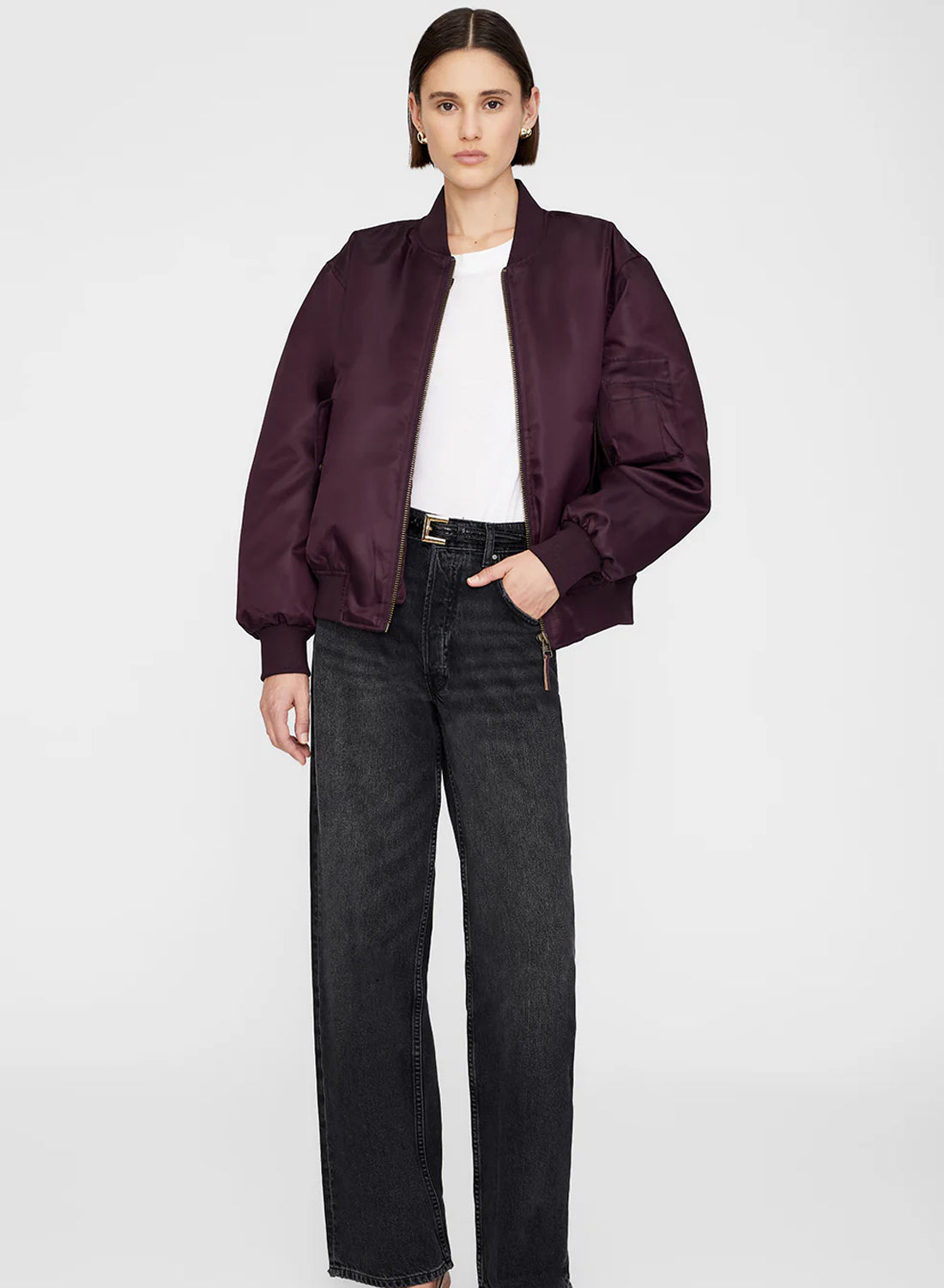 Anine Bing Leon Bomber Bordeaux