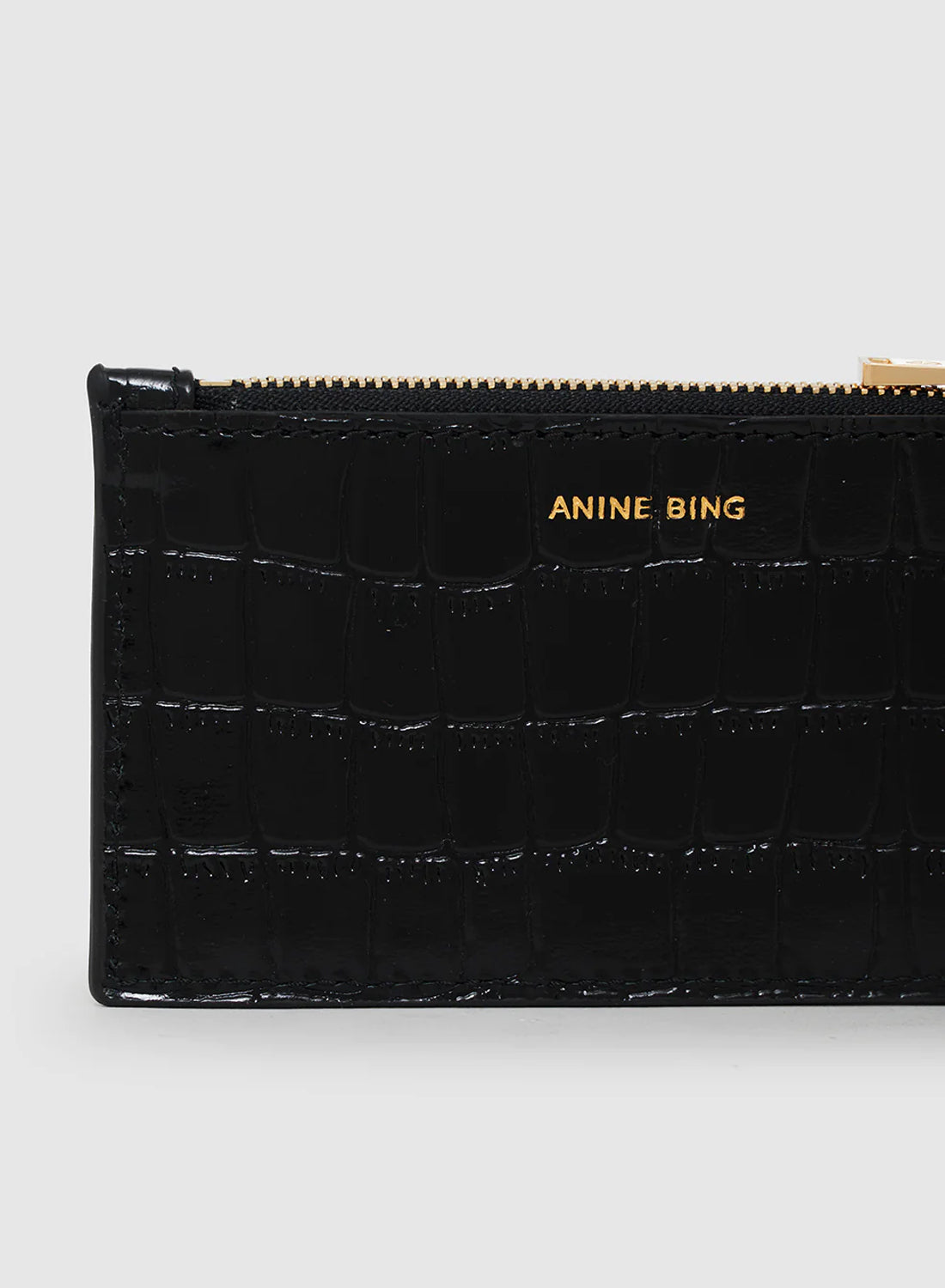 Anine Bing Lucy Card Holder Black Emblossed