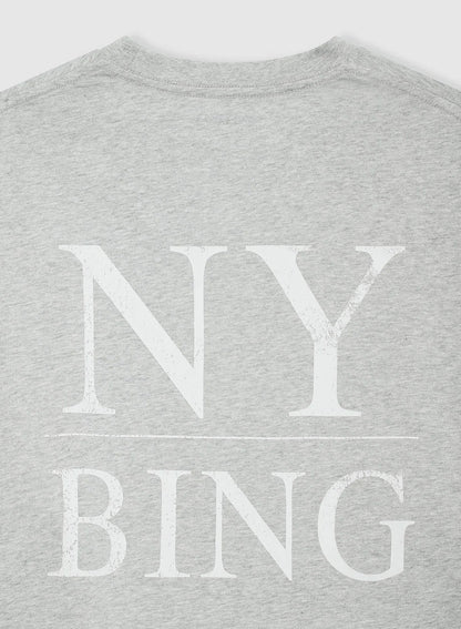 Anine Bing Meyers Tee Serif Ny Washed Heather Grey