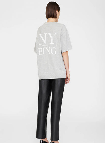 Anine Bing Meyers Tee Serif Ny Washed Heather Grey