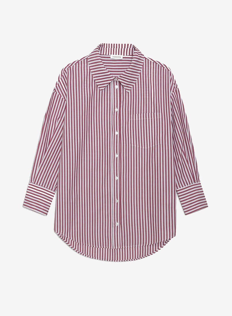 Anine Bing Mika Shirt Red And White Stripe