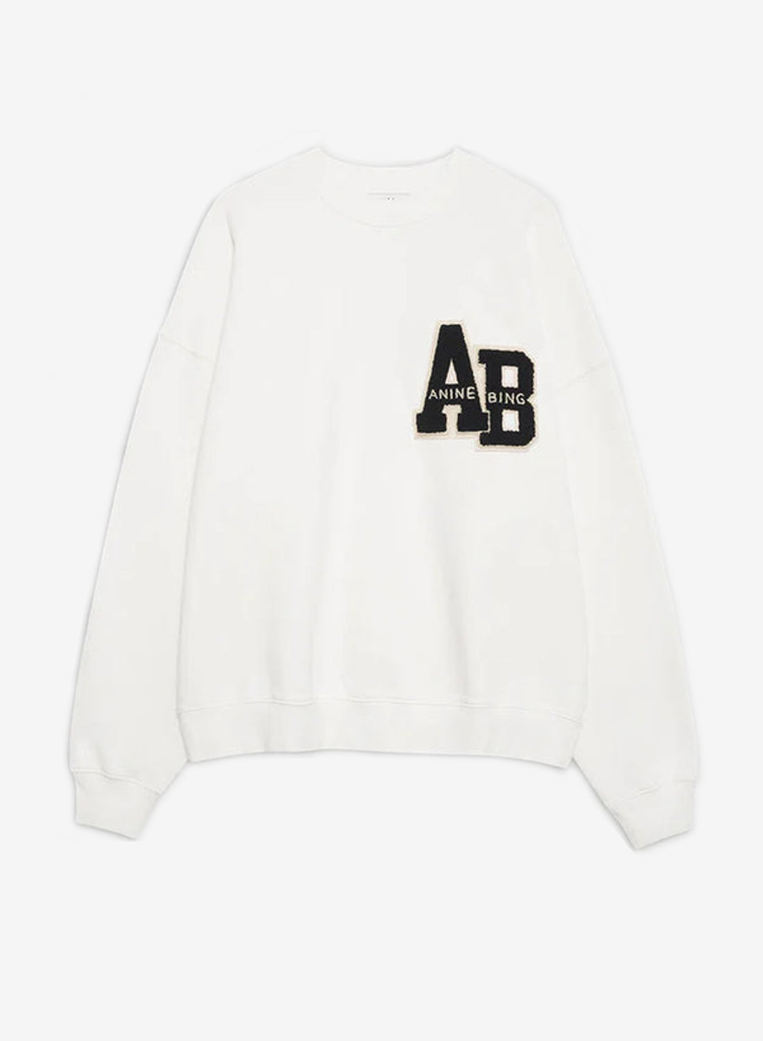 Anine Bing Miles Sweatshirt Letterman Off White