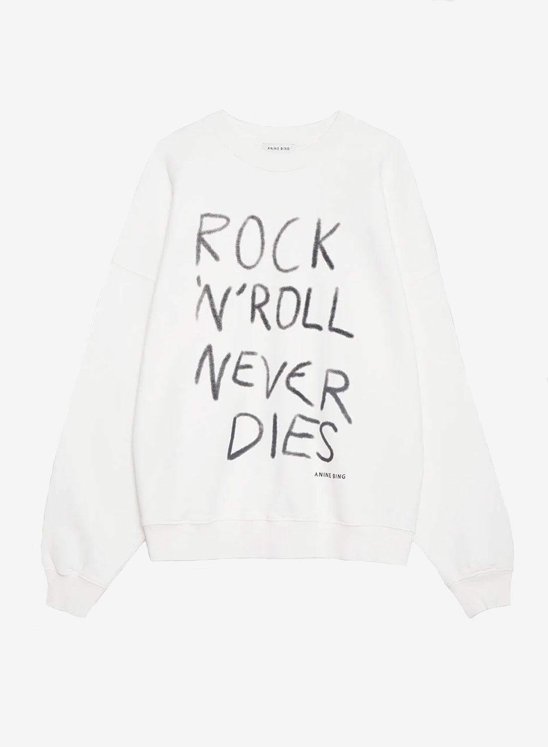 Anine Bing Miles Sweatshirt Rock N Roll Ivory