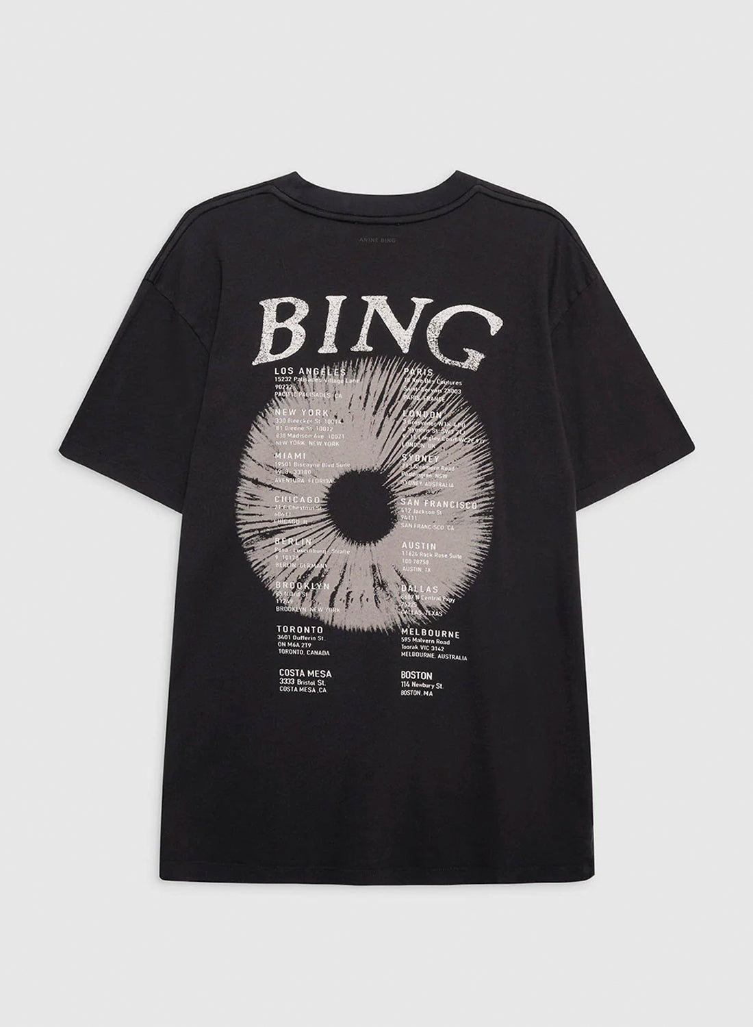 Anine Bing Walker Tee Band Vintage Black