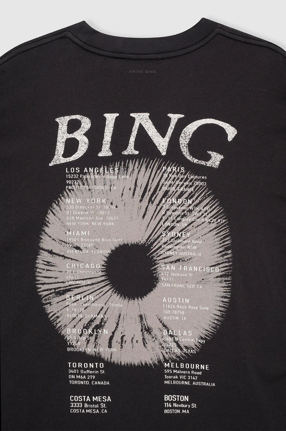 Anine Bing Walker Tee Band Vintage Black