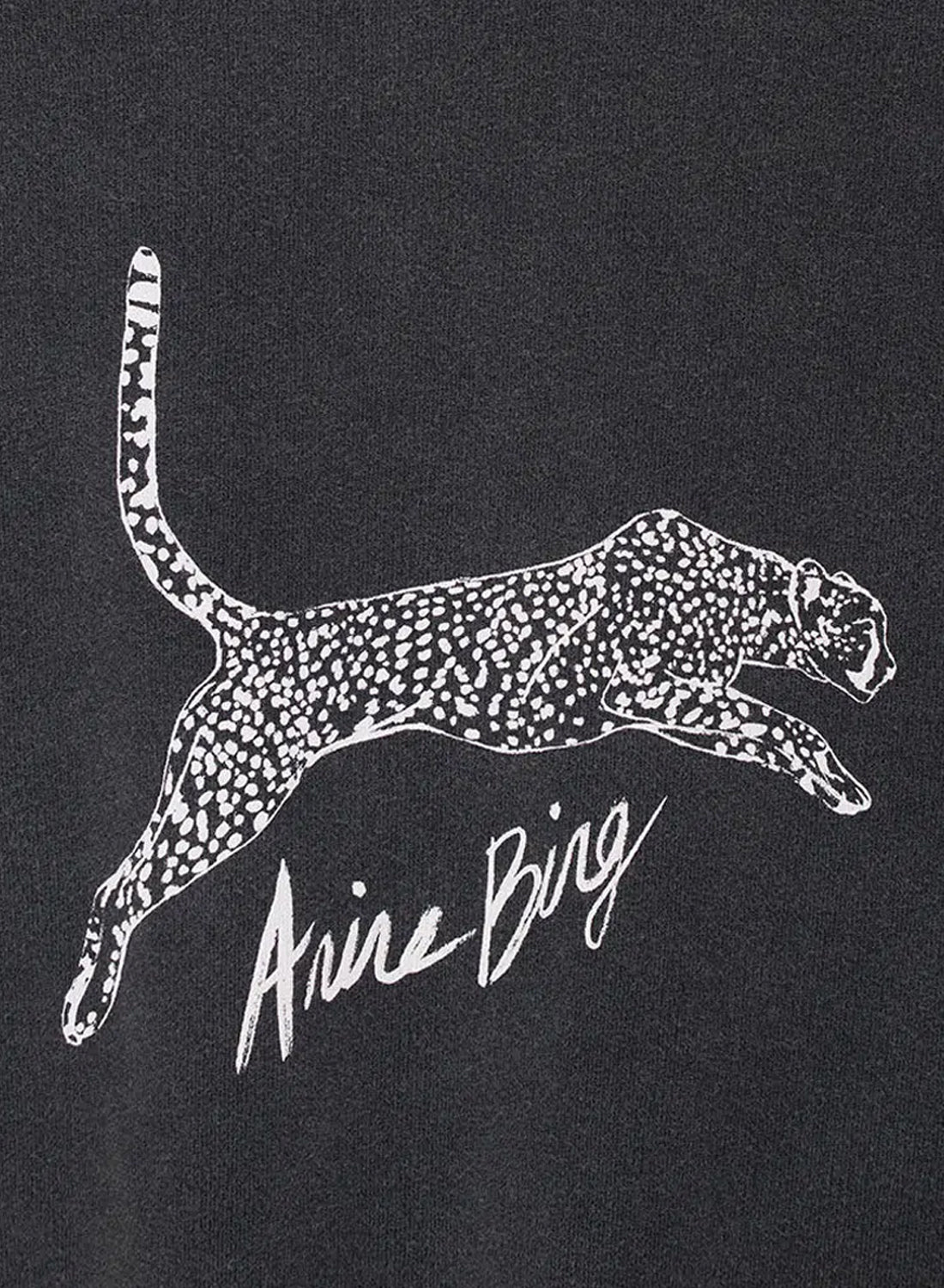 Anine Bing Walker Tee Spotted Leopard Washed Black