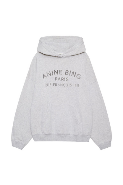 Anine Bing - Sweatshirt - Heather Grey - Harvey Sweatshirt Paris Stencil