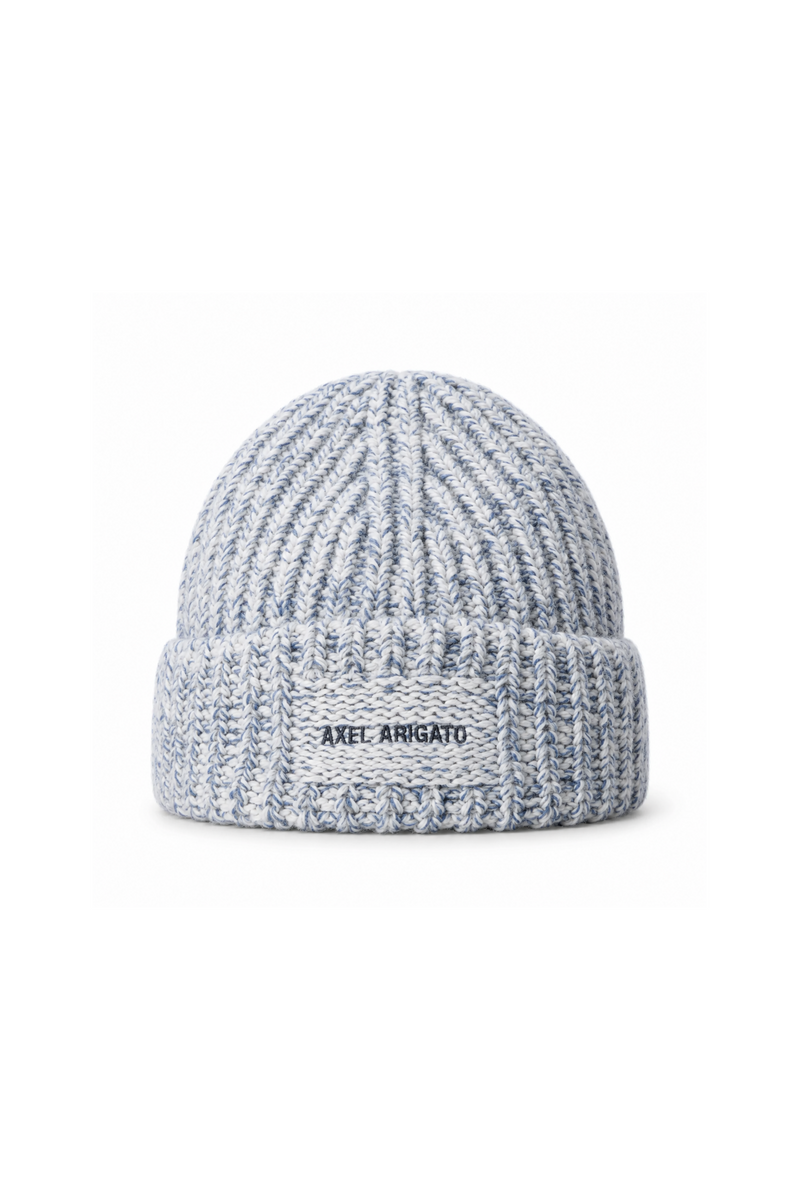 Flock Beanie fra Axel Arigato er en blød og lun hue i blue melange