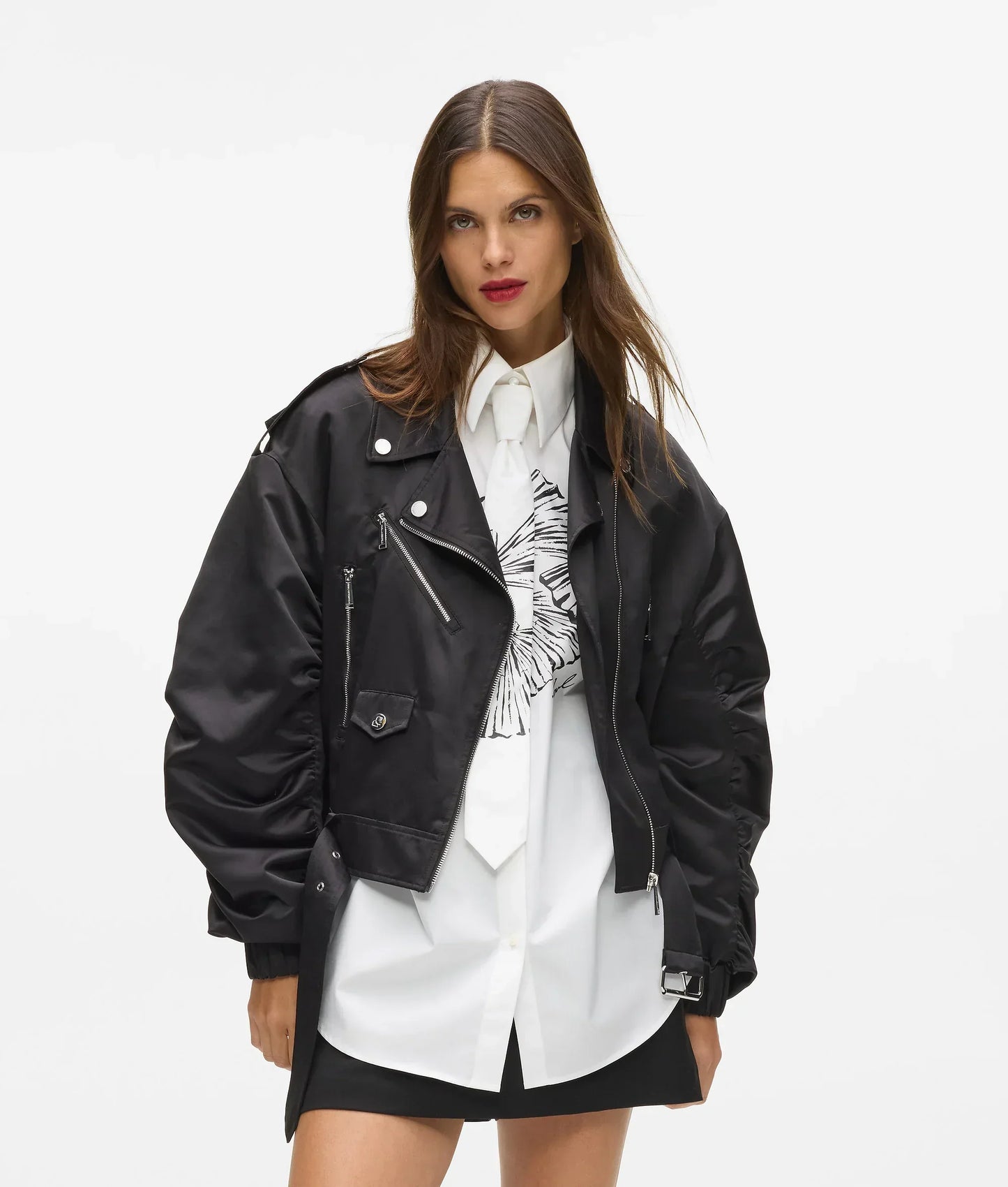 Karl Lagerfeld - Jakke - Sort - Biker Satin Bomber
