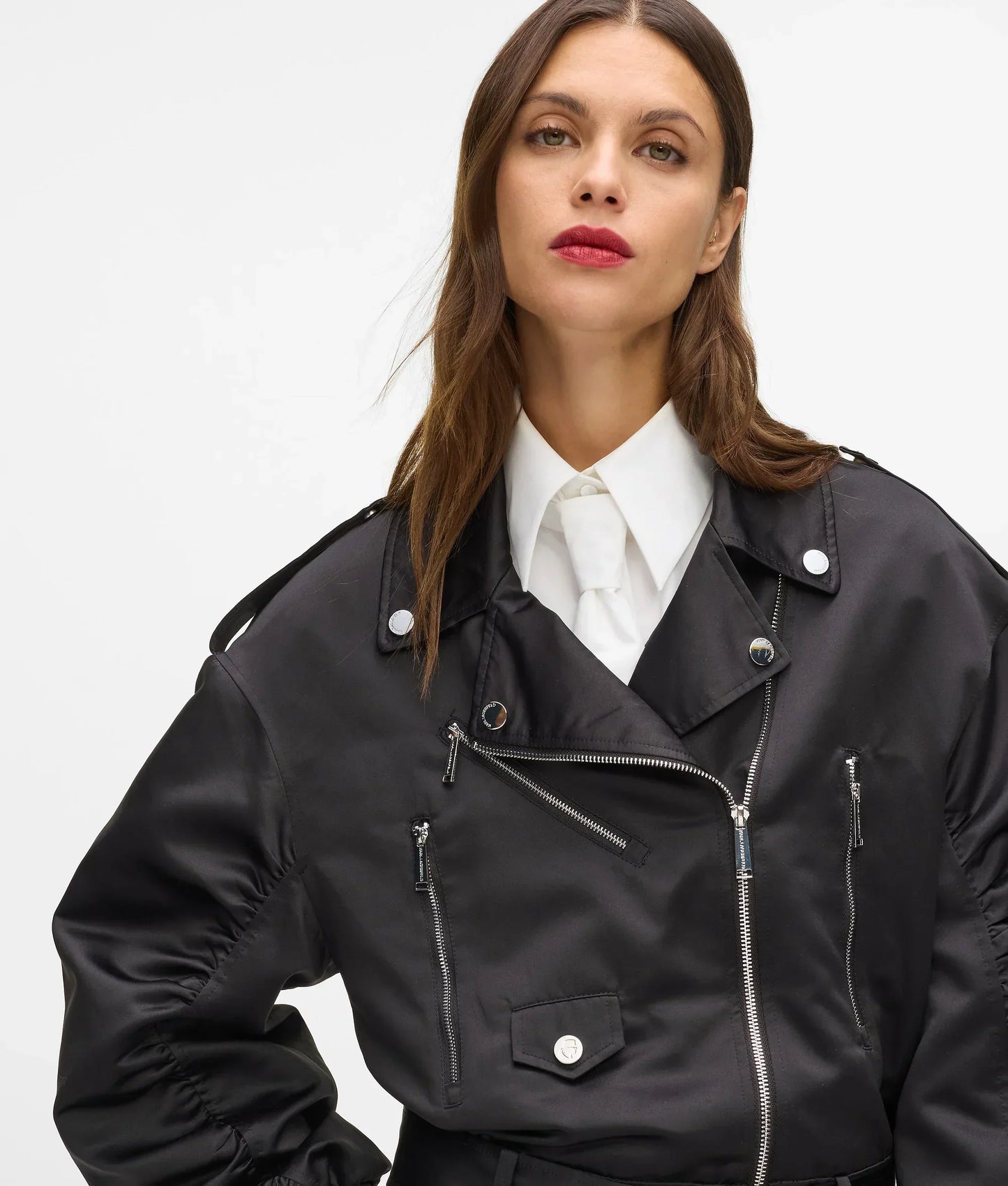 Karl Lagerfeld - Jakke - Sort - Biker Satin Bomber