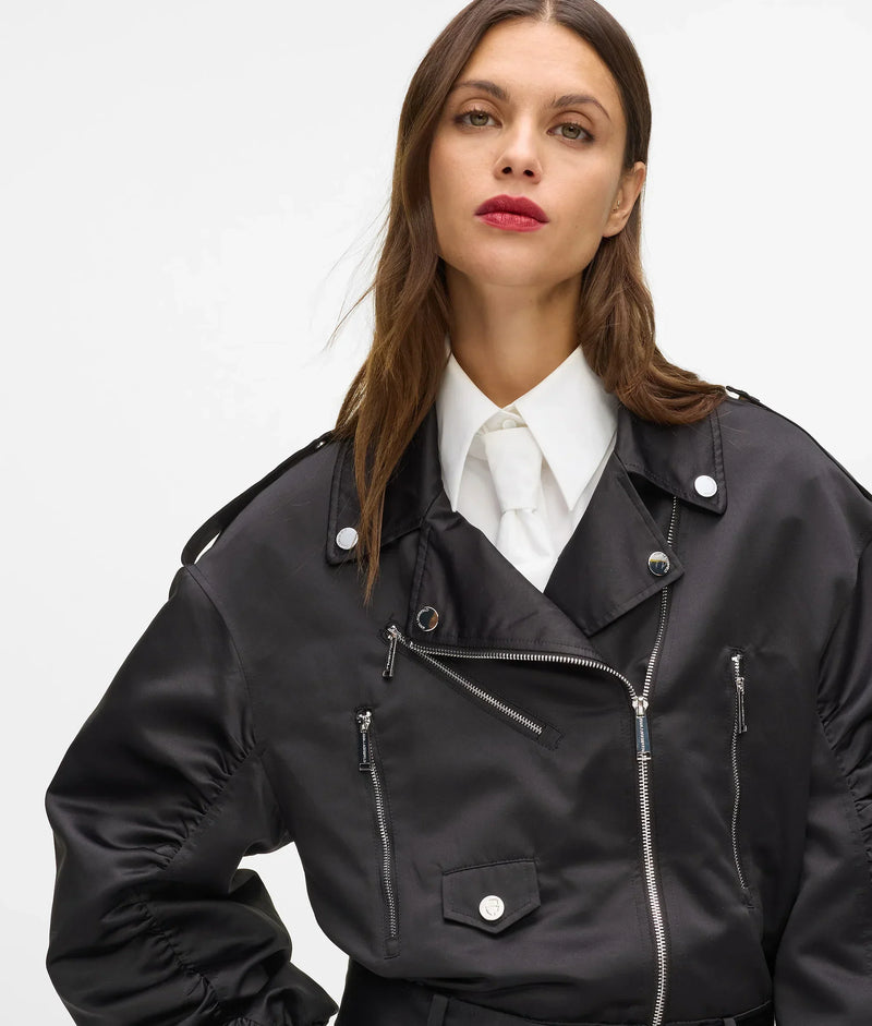 Karl Lagerfeld - Jakke - Sort - Biker Satin Bomber